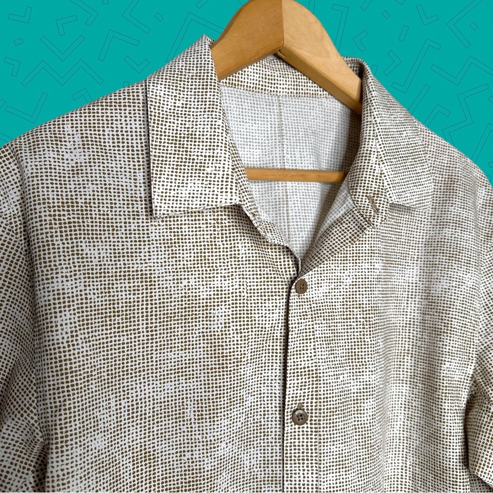 lululemon athletica Brown Checkered Casual Button Down Shirt